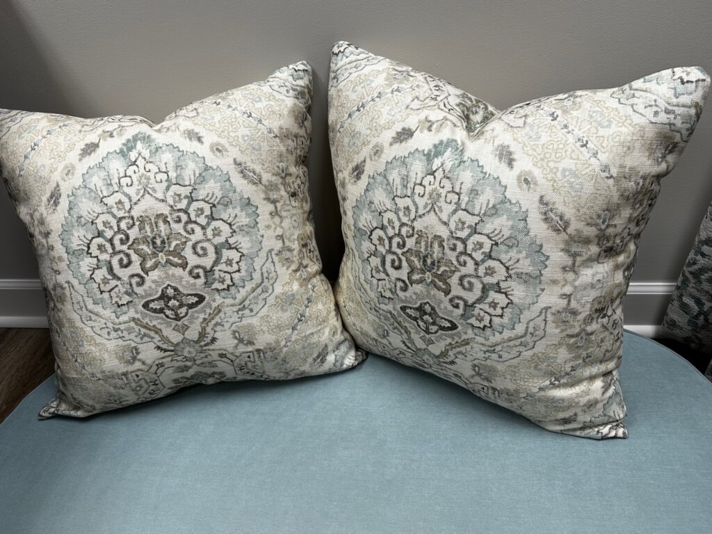 Decorative pillows for outdoor furniture - custom made by Eye on Design in Belleville, IL - near Edwardsville, IL
