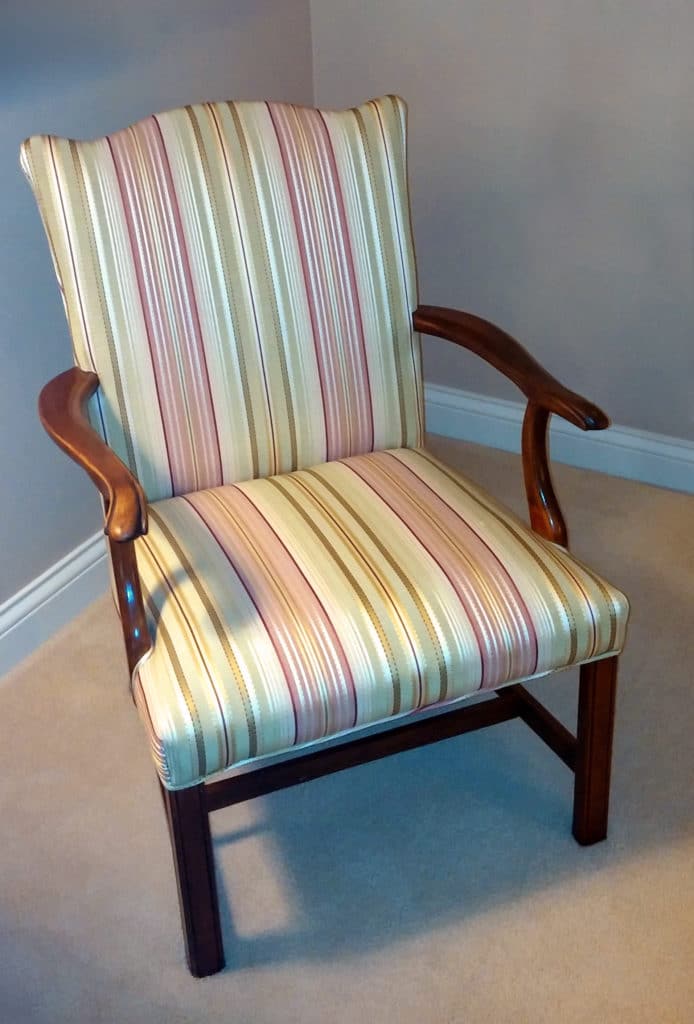custom upholstery on dining room chair